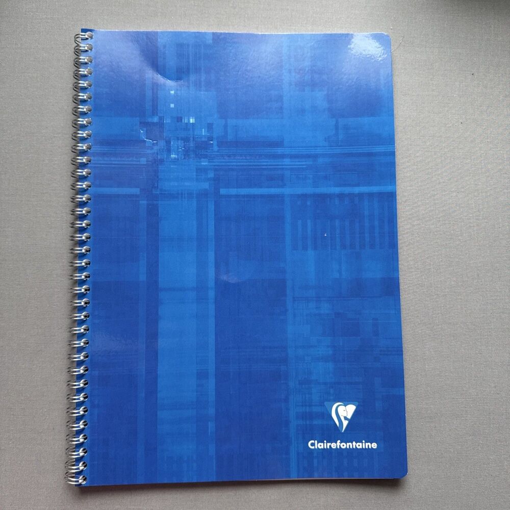 NEW Clairefontaine Wirebound Notebook A4 French Ruled Blue - Wear on Cover